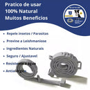 Coleira Anti Pulga Carrapato Leishmaniose Mosquito Sarna Piolho 100% Natural e Antialergico 62cm Ajustavel