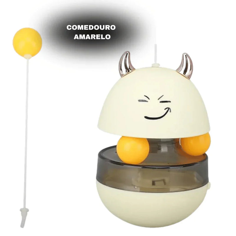 Comedouro Interativo para Gatos Giratório Divertido - Petisco Ração